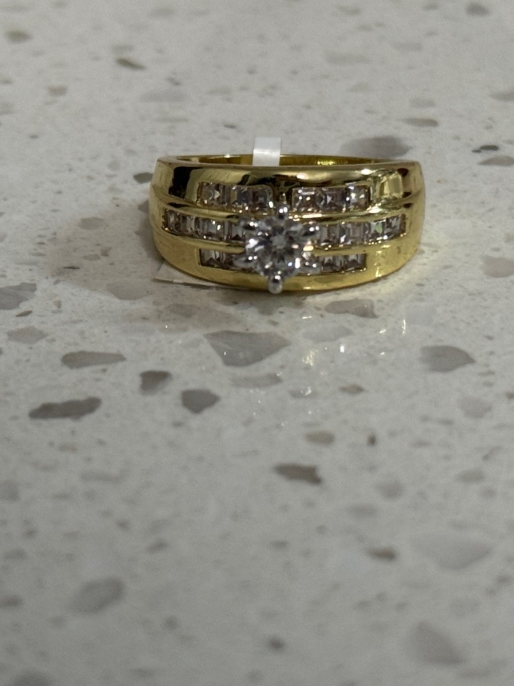 NWT Solitare Wedding Set 14k Yellow Gold Plated